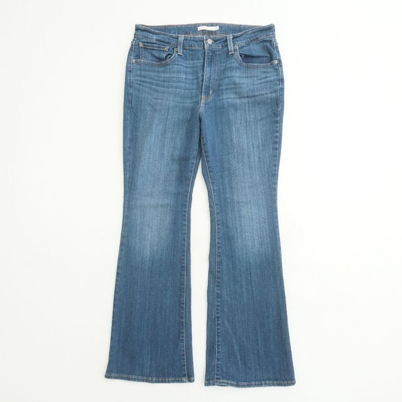 Levi's 726 Flare High Rise Women's Jeans Size 33 Blue Denim Comfort Stretch - Picture 1 of 10